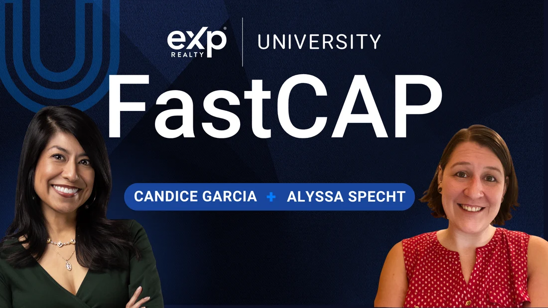 Official eXp University FastCAP artwork featuring instructors Candice Garcia and Alyssa Specht