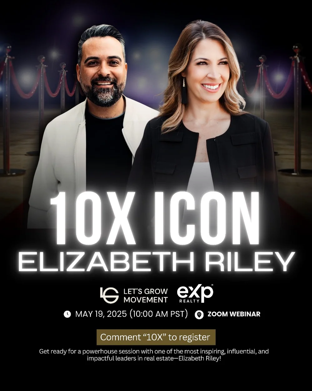 Original Let’s Grow Movement flyer: 10X ICON with Elizabeth Riley