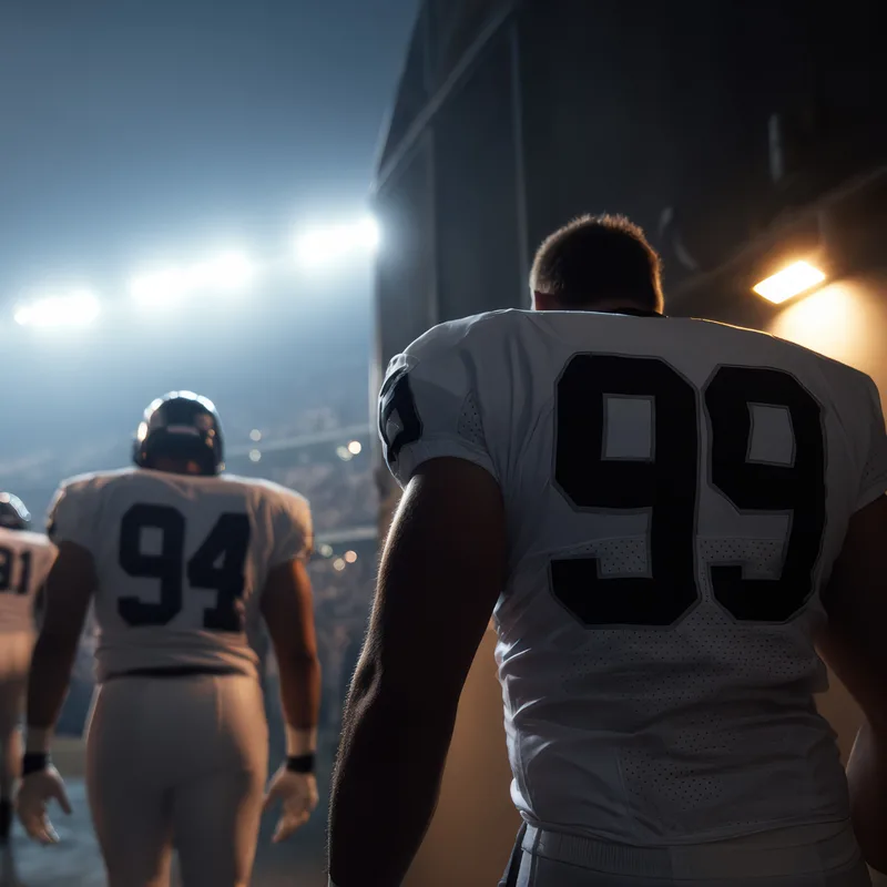 Football players entering a stadium, from the eXp Sports and Entertainment program